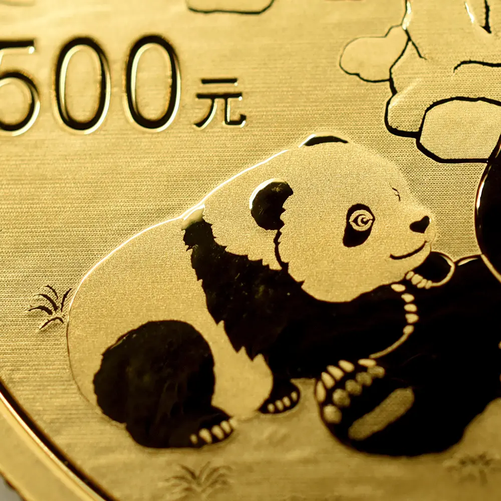 地金型6：6115 中国 2025 パンダ 500元 30グラム 金貨 【10枚】