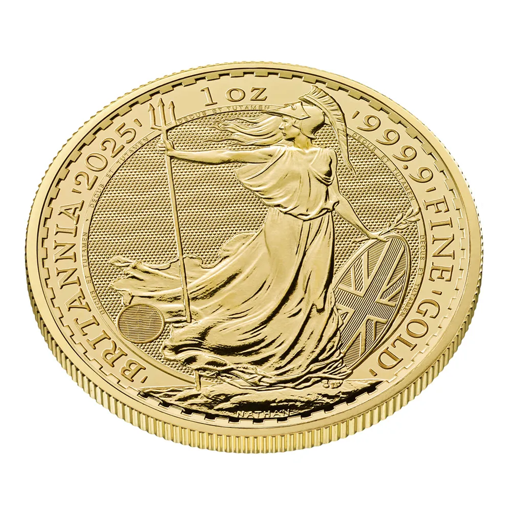 地金型5：6124 イギリス 2025 チャールズ3世 ブリタニア 100ポンド 1オンス 金貨 【5枚】 (コインケース付き)
