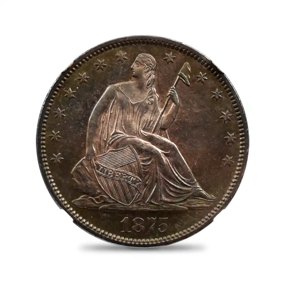 アンティークコイン2：3519 アメリカ 1875S リバティ 50セント銀貨 NGC MS62