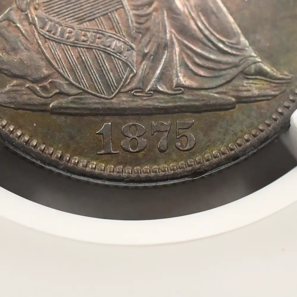 アンティークコイン9：3519 アメリカ 1875S リバティ 50セント銀貨 NGC MS62