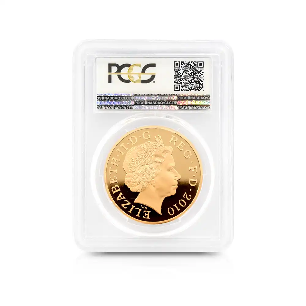 モダンコイン5：3550 2010 エリザベス2世 王政復古350周年記念 5ポンド金貨 PCGS PR70DC