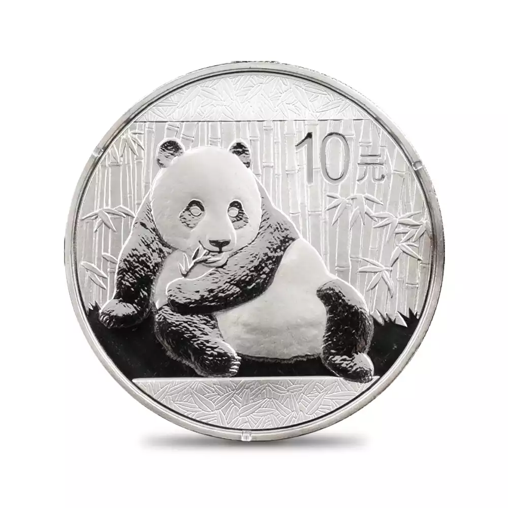 地金型2：3552 中国 2015 パンダ 10元 1オンス 銀貨 【1枚】 (コインケース付き)