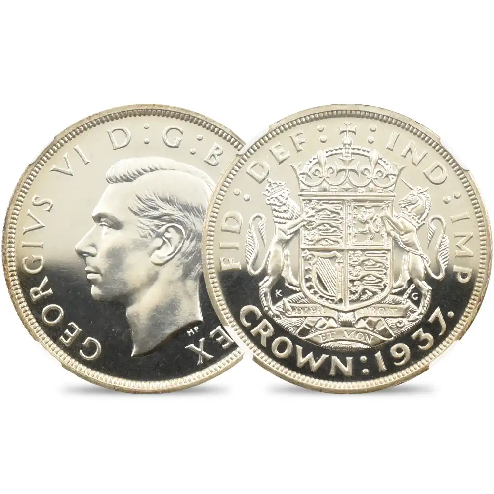 大英帝国　ジョージ６世　プルーフクラウン銀貨　１９３７