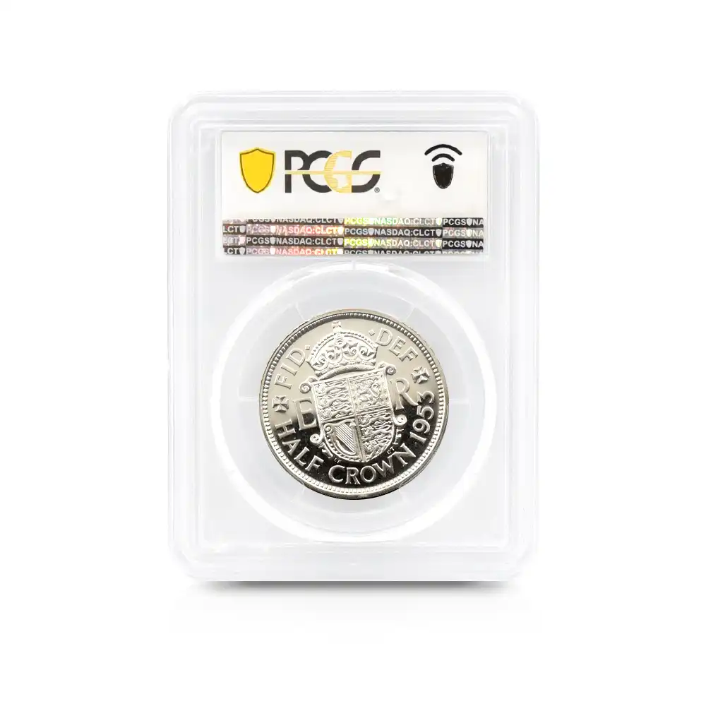 モダンコイン5：3557 1953 エリザベス2世 1/2クラウン白銅貨 PCGS PR66DC S-4137A