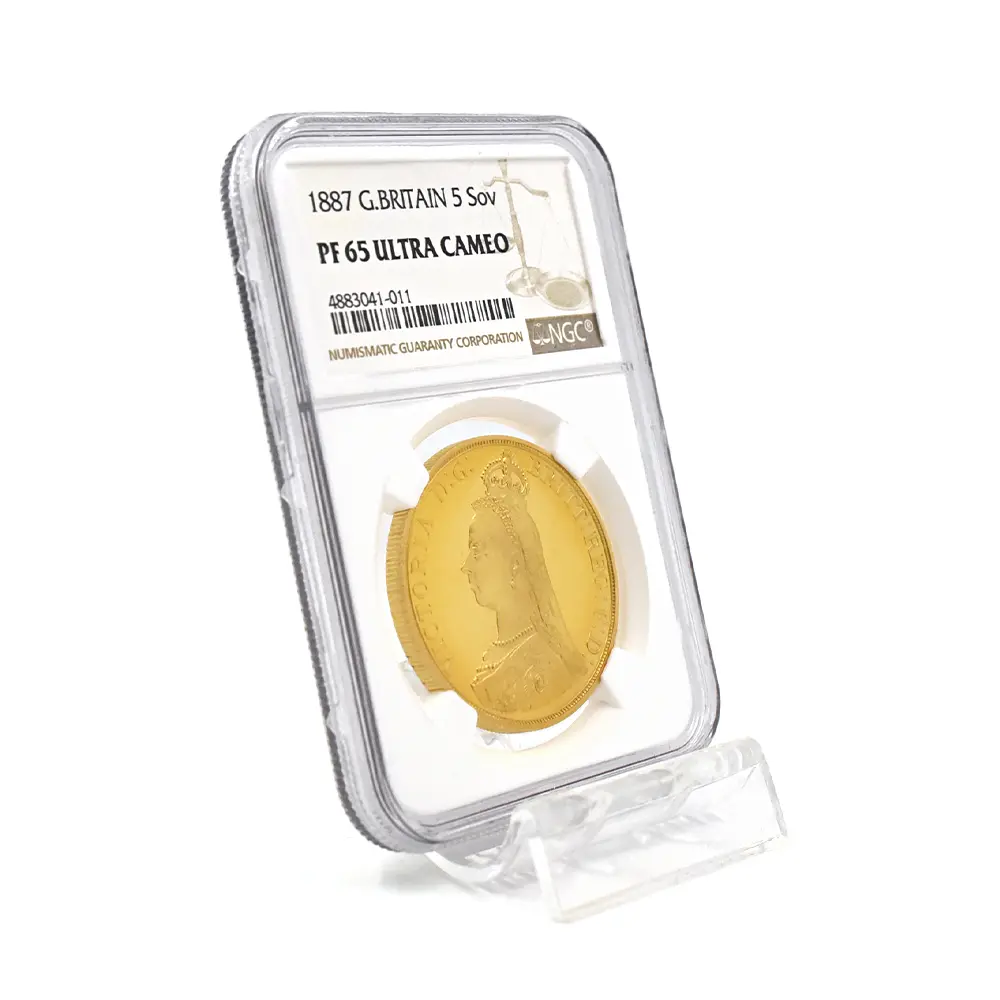 アンティークコイン6：4809 1887 ヴィクトリア女王 ジュビリーヘッド 聖ジョージ竜退治 5ソブリン金貨 NGC PF65UC