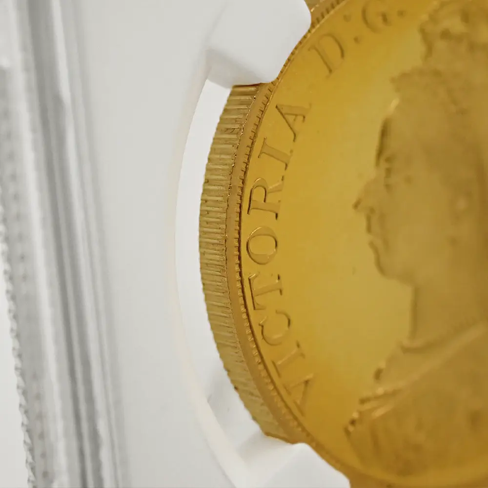 アンティークコイン13：4809 1887 ヴィクトリア女王 ジュビリーヘッド 聖ジョージ竜退治 5ソブリン金貨 NGC PF65UC