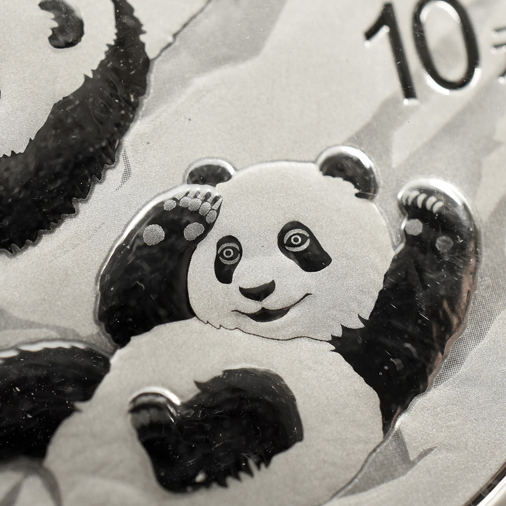 地金型6：1976 中国 2022 パンダ 10元 30g 銀貨 【1枚】 (コインケース付き)