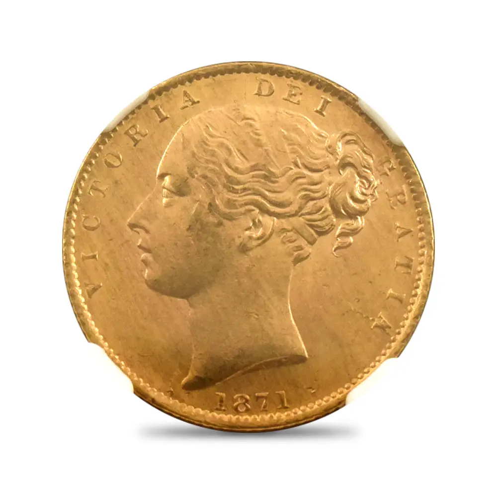 アンティークコイン2：6137 1871 ヴィクトリア女王 ヤングヘッド ソブリン金貨 NGC MS65