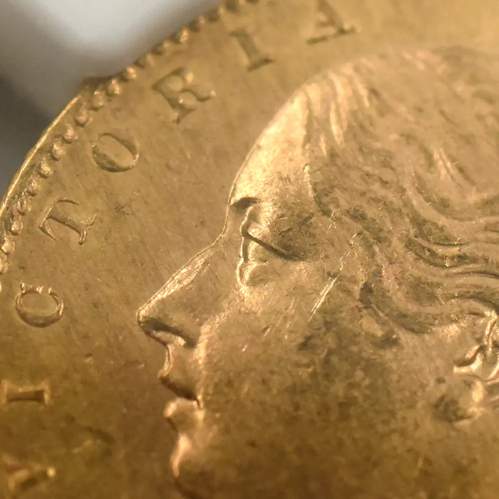 アンティークコイン7：6137 1871 ヴィクトリア女王 ヤングヘッド ソブリン金貨 NGC MS65