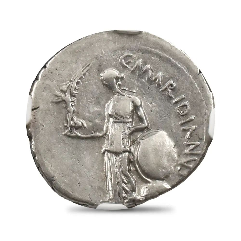 古代コイン3：6138 古代ローマ帝国 紀元前44年 カエサル デナリウス銀貨 NGC Ch VF Strike: 4/5 Surface: 2/5