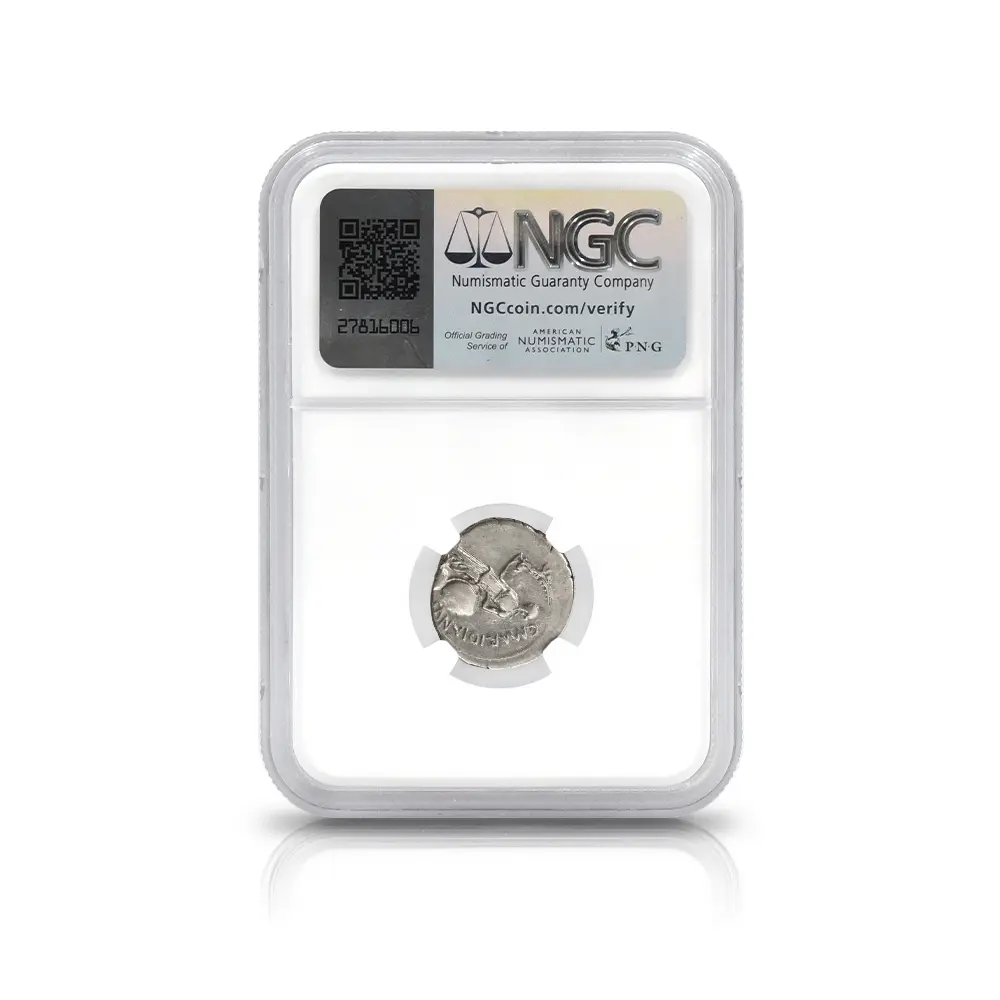 古代コイン5：6138 古代ローマ帝国 紀元前44年 カエサル デナリウス銀貨 NGC Ch VF Strike: 4/5 Surface: 2/5