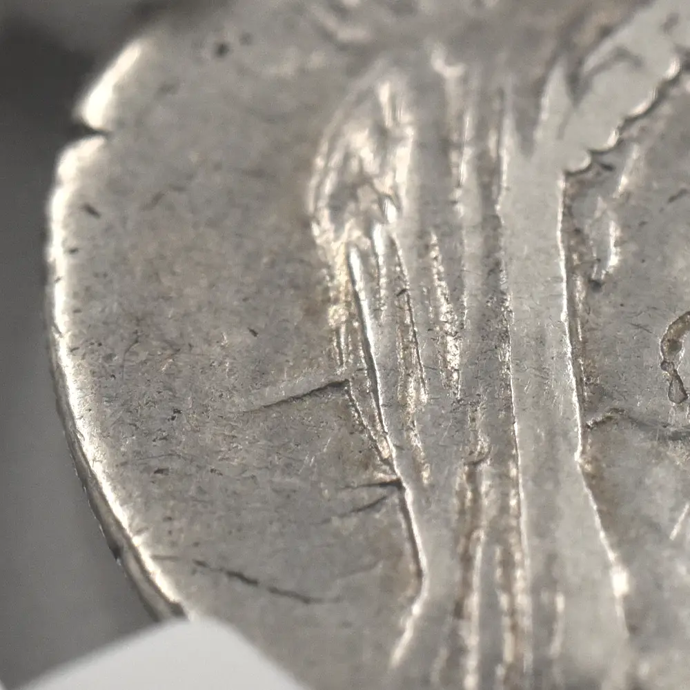 古代コイン9：6138 古代ローマ帝国 紀元前44年 カエサル デナリウス銀貨 NGC Ch VF Strike: 4/5 Surface: 2/5