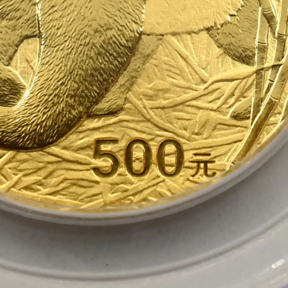地金型10：3571 中国 2001 パンダ 500元1オンス金貨 PCGS MS69