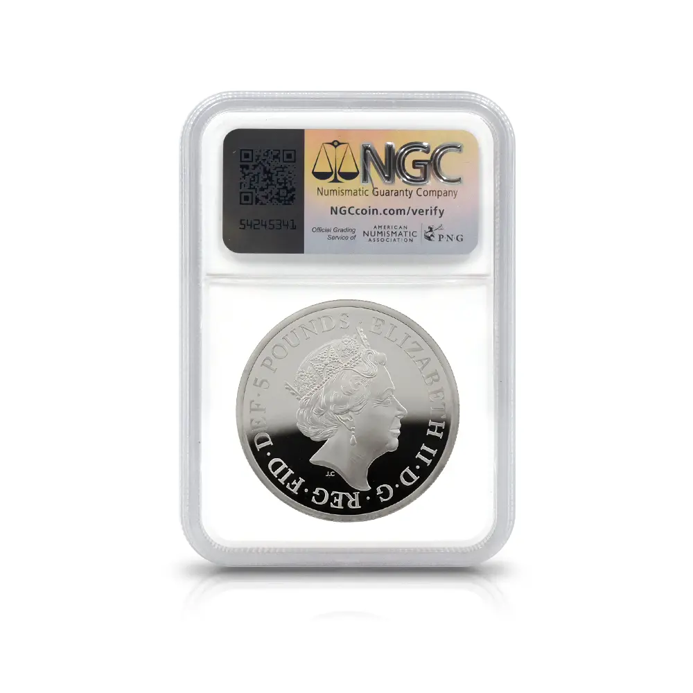 モダンコイン5：6147 2019 エリザベス2世 ウナ＆ライオン 5ポンド2オンス銀貨 NGC PF68UC