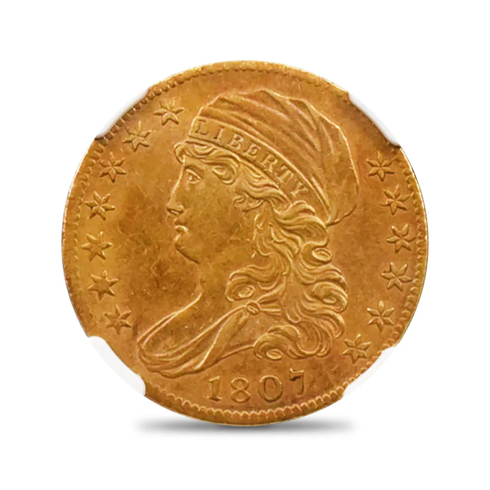 アンティークコイン2：4840 アメリカ 1807 リバティ キャップドバスト 5ドル金貨 NGC AU DETAILS