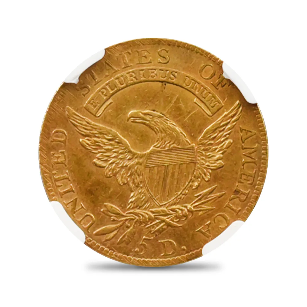 アンティークコイン3：4840 アメリカ 1807 リバティ キャップドバスト 5ドル金貨 NGC AU DETAILS