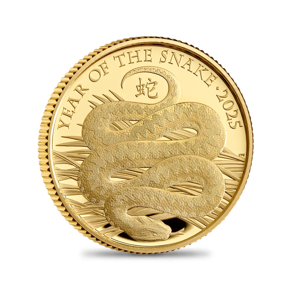 モダンコイン2：4844 2025 チャールズ3世 干支巳年 25ポンド1/4オンスプルーフ金貨 未鑑定 箱付き【ご予約承り品】