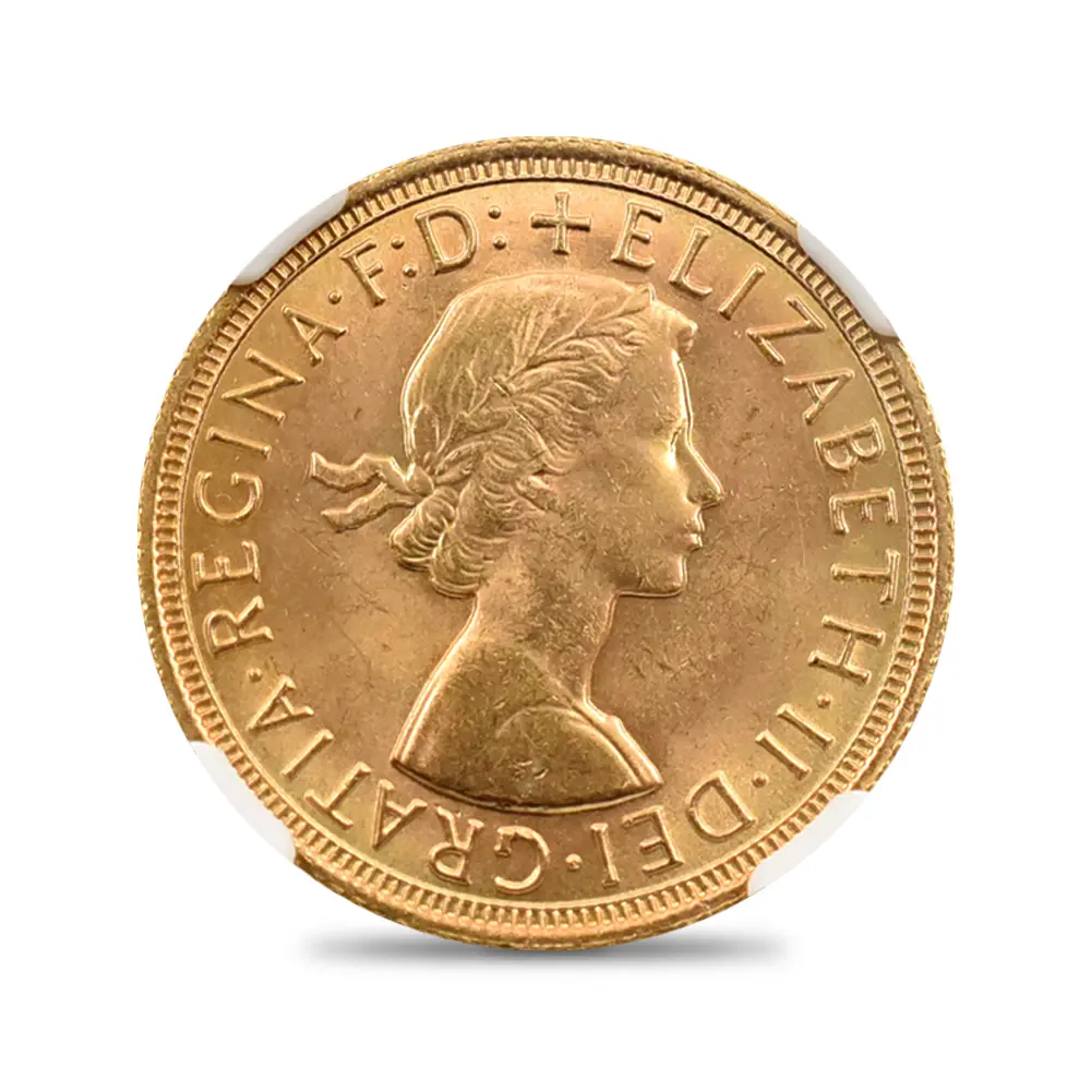 モダンコイン2：4831 1968 エリザベス2世 ヤングヤング 聖ジョージ竜退治 ソブリン金貨 NGC MS65