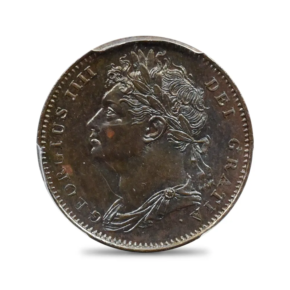 アンティークコイン2：3587 1822 ジョージ4世 ブリタニア 1/4ペニー銅貨 PCGS MS64BN S-3822