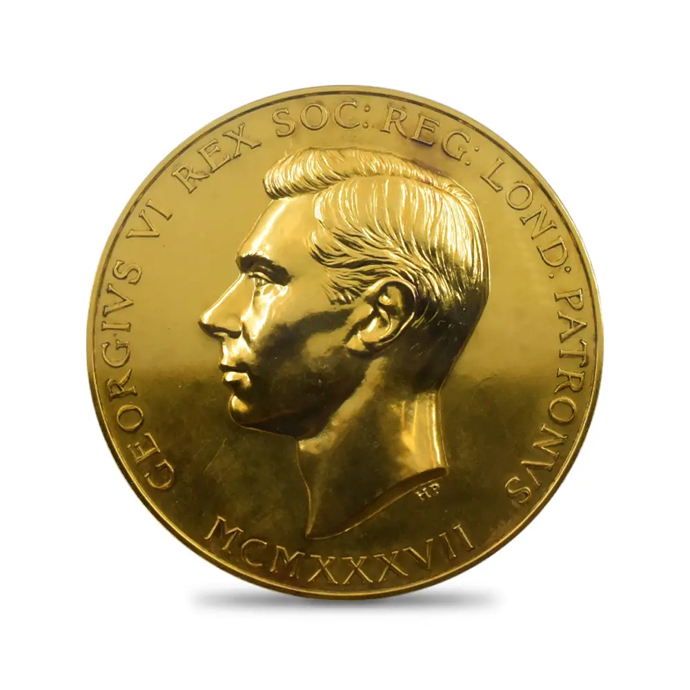 メダル2：3592 (1951) ジョージ6世 アイザック・ニュートン 王立学会 金メダル PCGS SP62 BHM-4376