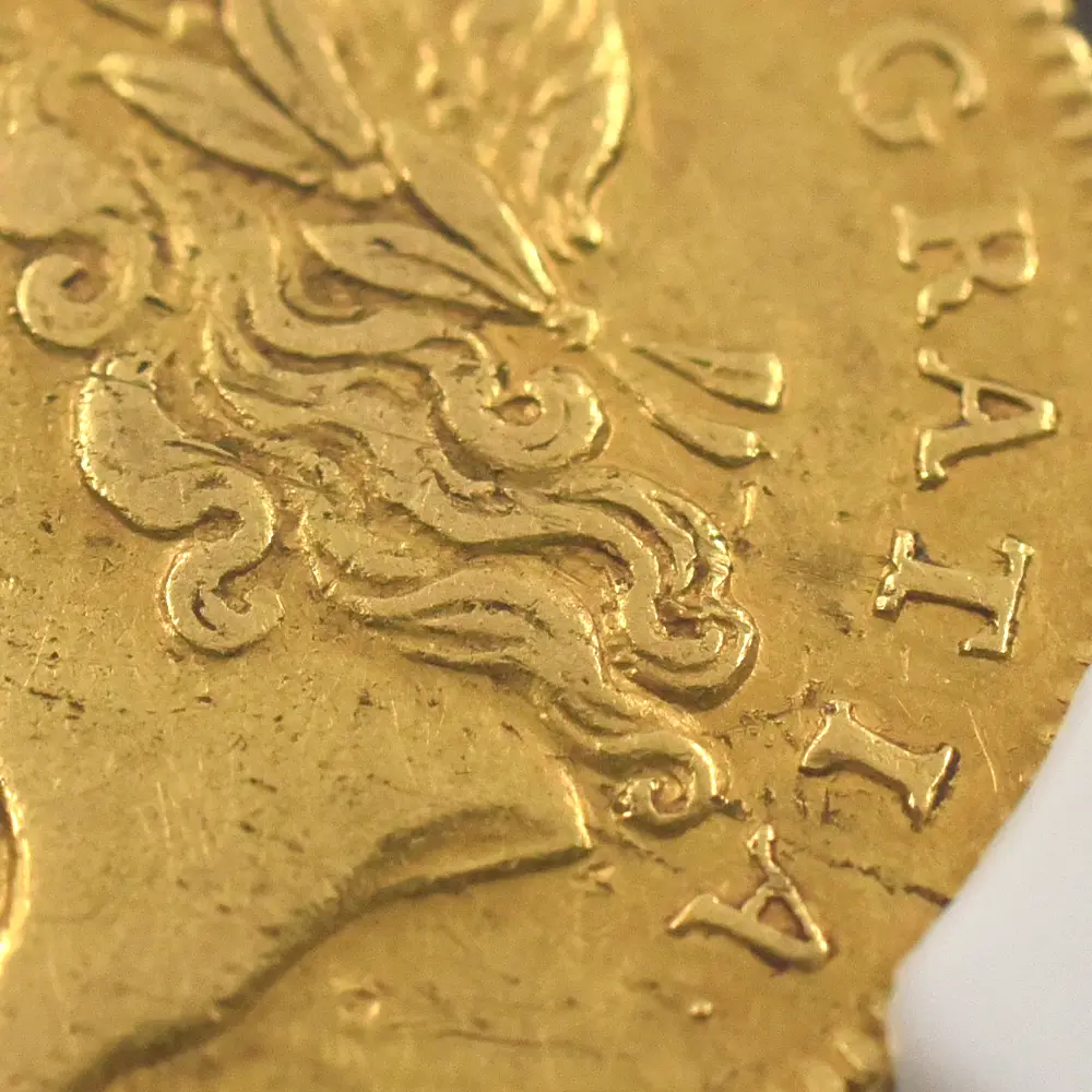 アンティークコイン8：6168 1734 ジョージ2世 1/2ギニー金貨 NGC AU53