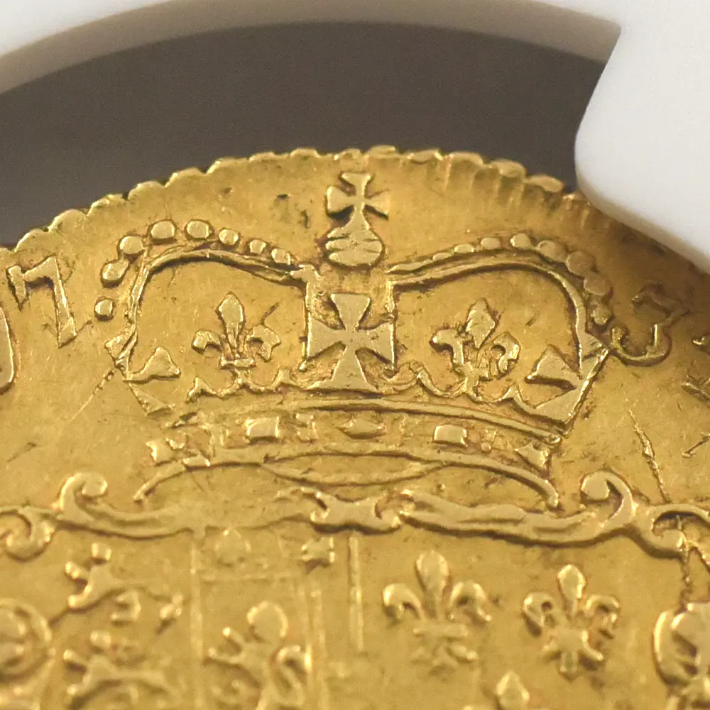 アンティークコイン10：6168 1734 ジョージ2世 1/2ギニー金貨 NGC AU53