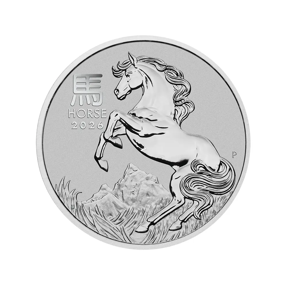 地金型2：6172 オーストラリア 2026 干支午年 100ドル 1オンス プラチナ貨 【1枚】 (コインケース付き)