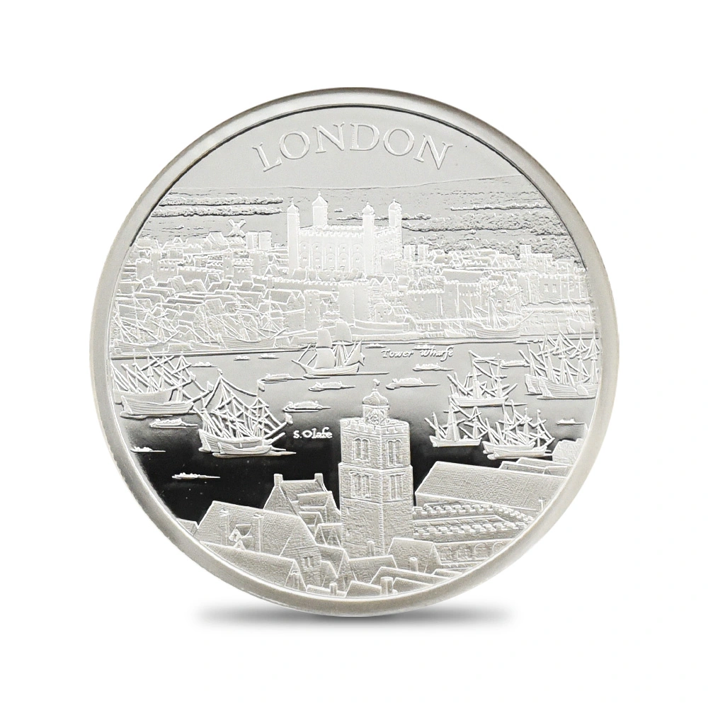 モダンコイン2：3175 2022 エリザベス2世 都市景観シリーズ第1弾 ロンドン 5ポンド2オンス銀貨 発行即日鑑定品 NGC PF70UC 箱付き