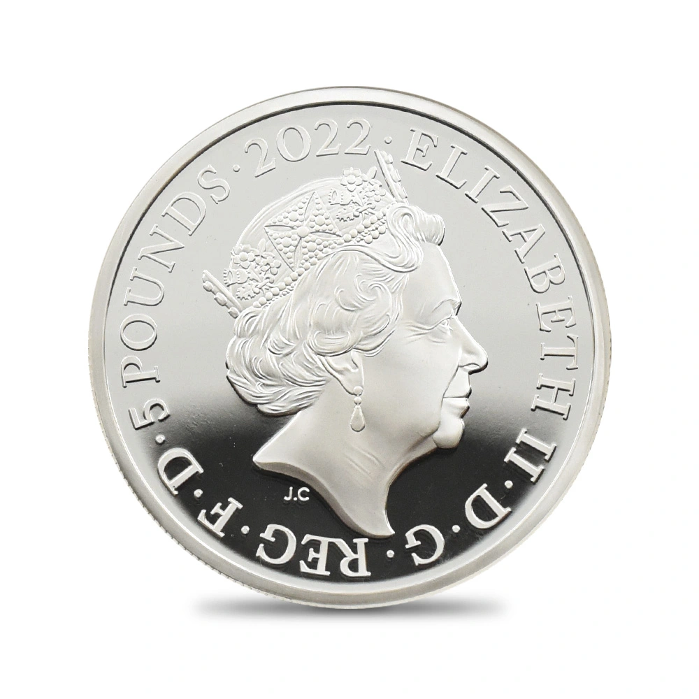 モダンコイン3：3175 2022 エリザベス2世 都市景観シリーズ第1弾 ロンドン 5ポンド2オンス銀貨 発行即日鑑定品 NGC PF70UC 箱付き