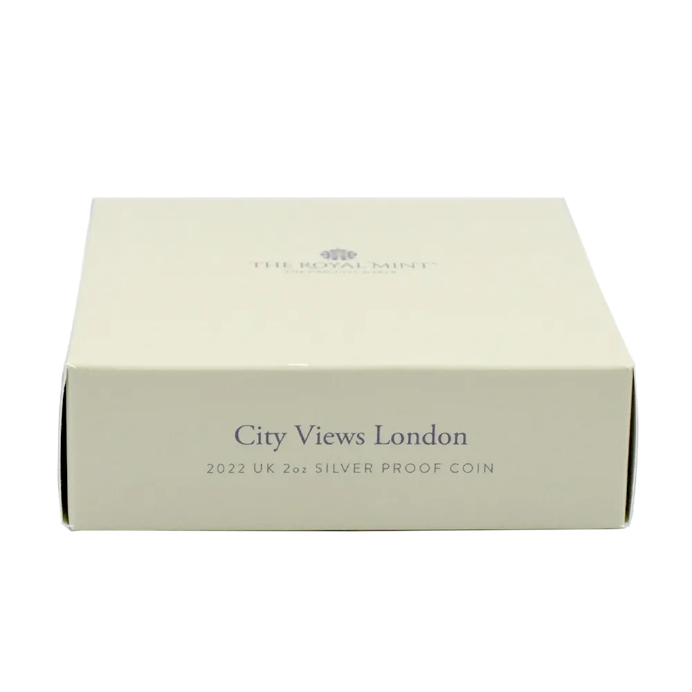 モダンコイン7：3175 2022 エリザベス2世 都市景観シリーズ第1弾 ロンドン 5ポンド2オンス銀貨 発行即日鑑定品 NGC PF70UC 箱付き