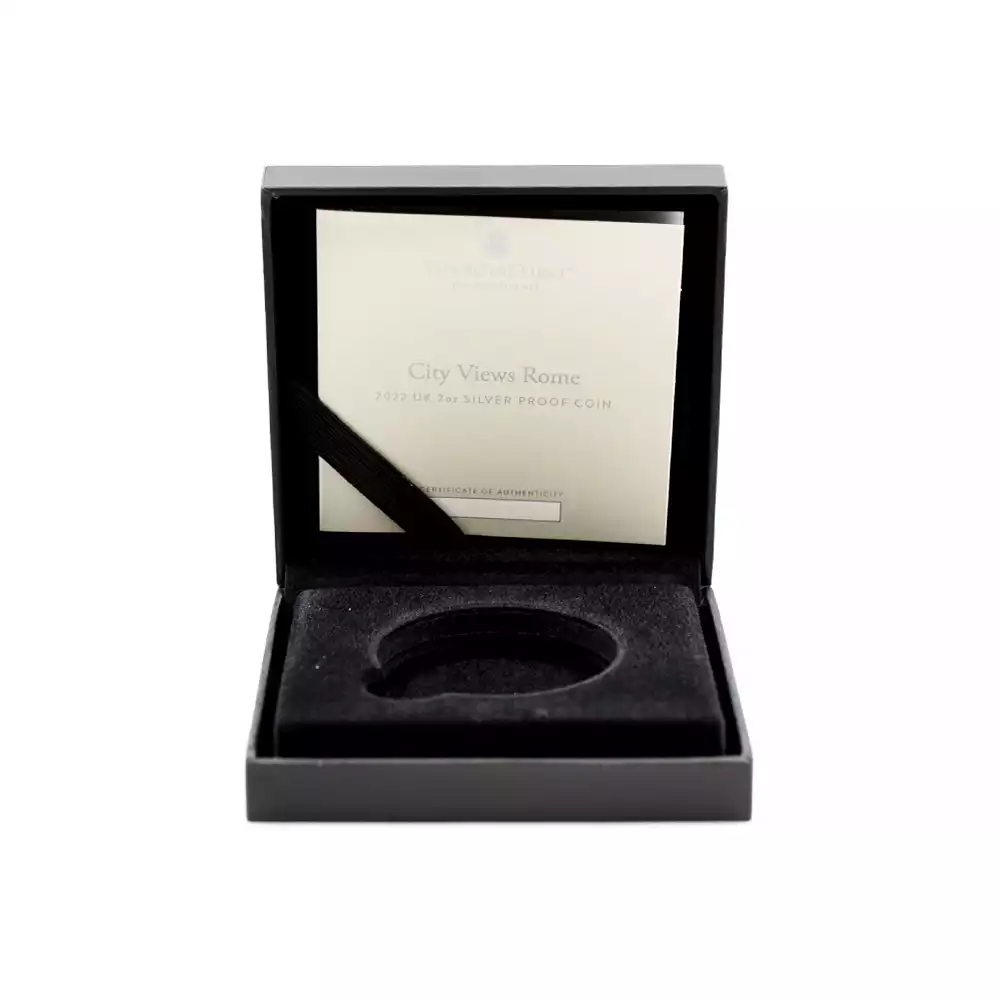 モダンコイン8：3176 2022 エリザベス2世 都市景観シリーズ第2弾 ローマ 5ポンド2オンス銀貨 発行即日鑑定品 NGC PF70UC 箱付き