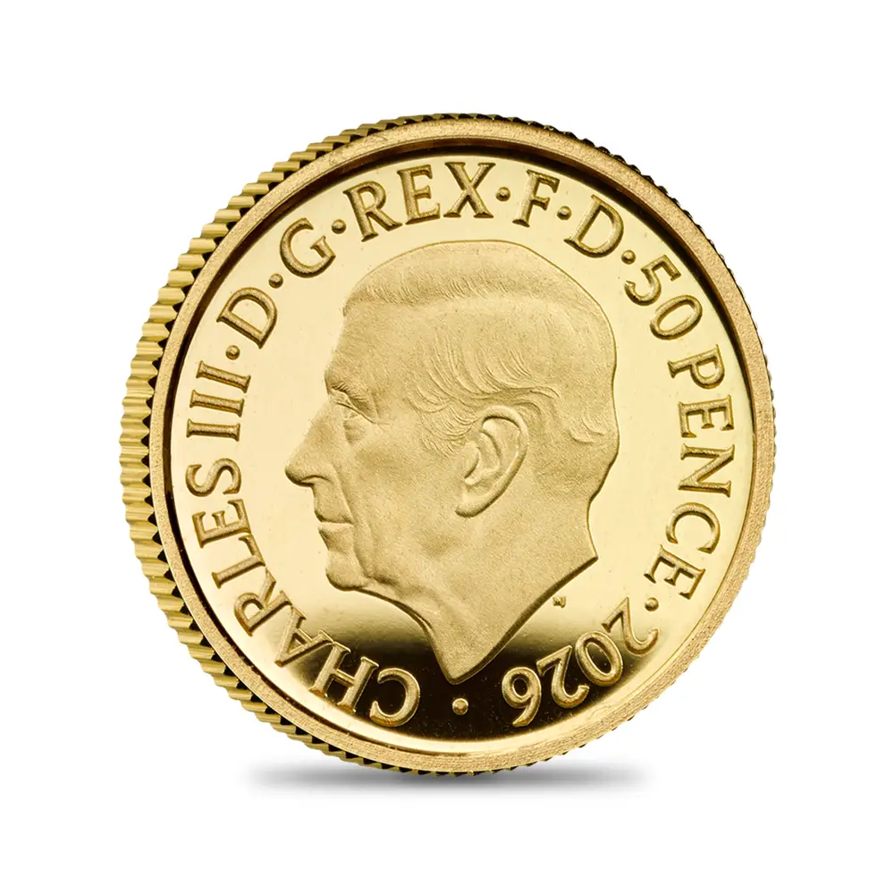 モダンコイン3:6186 2026 チャールズ3世 干支午年 馬年 50ペンス1/40オンスプルーフ金貨 未鑑定 パッケージ付き【ご予約承り品】