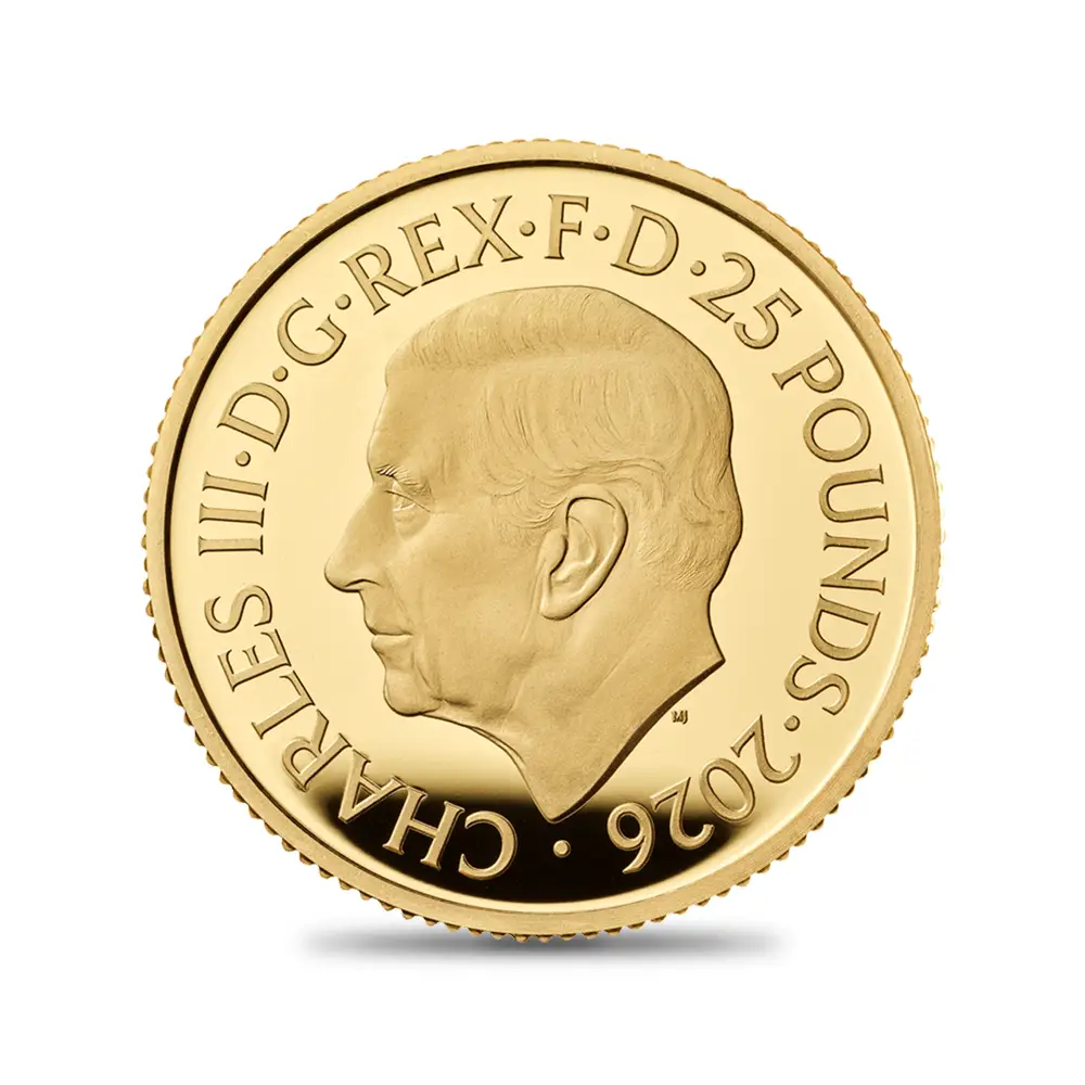 モダンコイン3:6187 2026 チャールズ3世 干支午年 馬年 25ポンド1/4オンスプルーフ金貨 未鑑定 箱付き【ご予約承り品】
