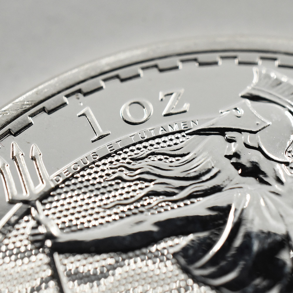 地金型6：2027 イギリス 2022 ブリタニア 2ポンド 1オンス 地金型銀貨 【25枚】セット  (コインチューブ付き)