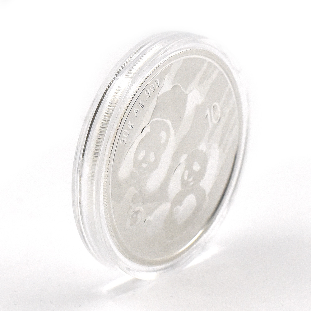 地金型5：2028 中国 2022 パンダ 10元 30g 銀貨 【5枚】 (コインケース付き)
