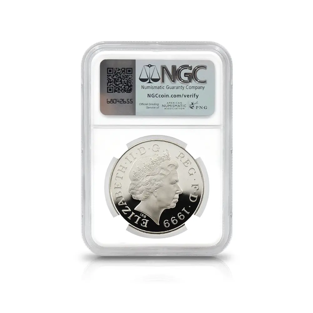 モダンコイン5：6183 1999 エリザベス2世 ダイアナ妃追悼記念 5ポンド銀貨 NGC PF69UC 箱付き