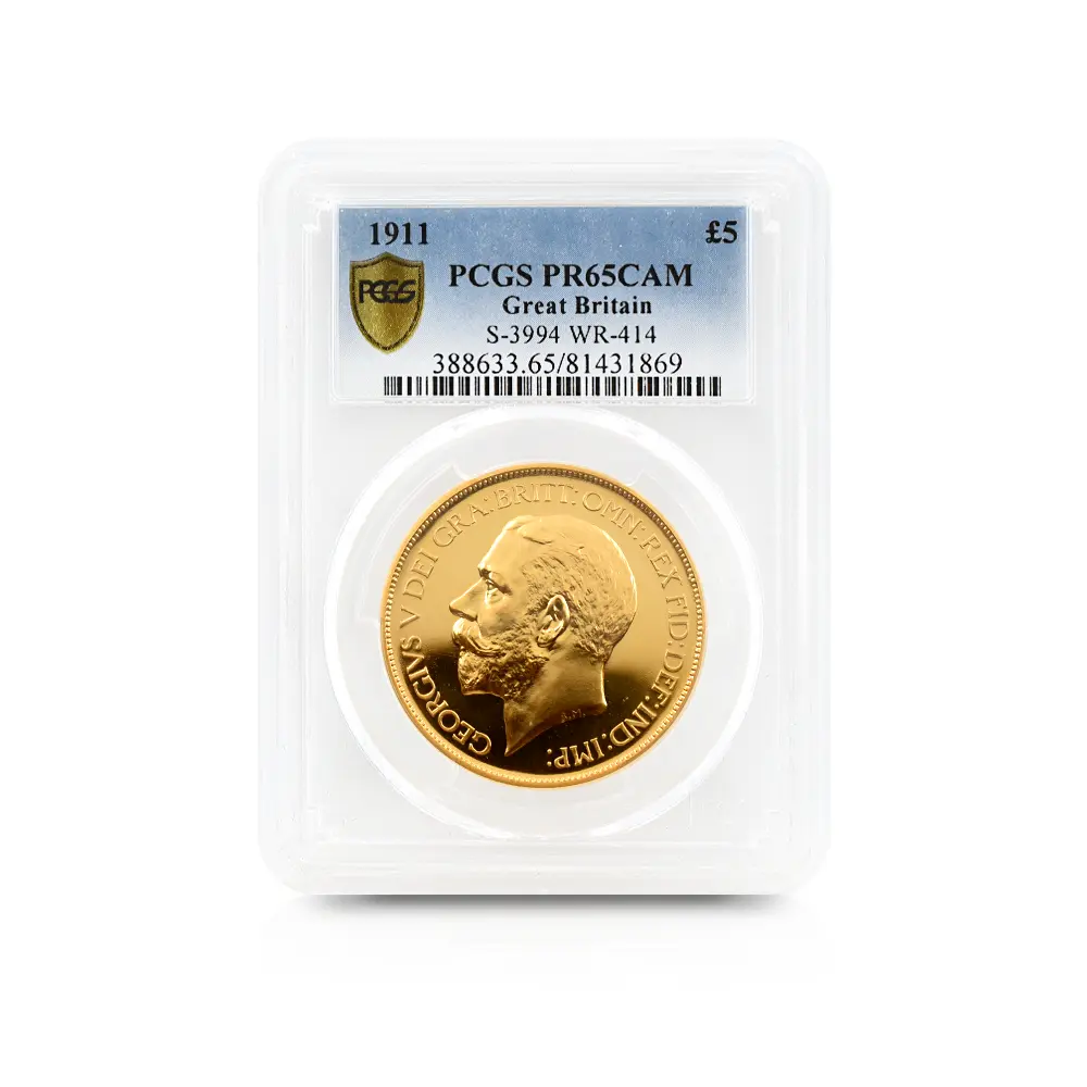 アンティークコイン4：6188 1911 ジョージ5世 聖ジョージ竜退治 5ポンド金貨 PCGS PR65CA S-3994 WR-414