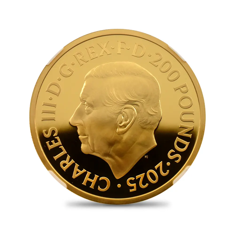 モダンコイン3:6193 2025 チャールズ3世 ワーテルロー・メダル - 勝利 200ポンド2オンス金貨 ファーストリリース NGC PF69UC