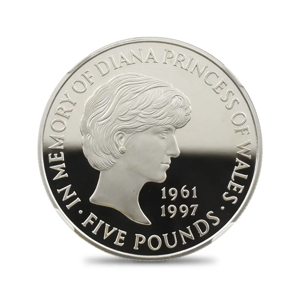 モダンコイン2:6199 1999 エリザベス2世 ダイアナ妃追悼記念 5ポンド銀貨 NGC PF69UC 箱付き