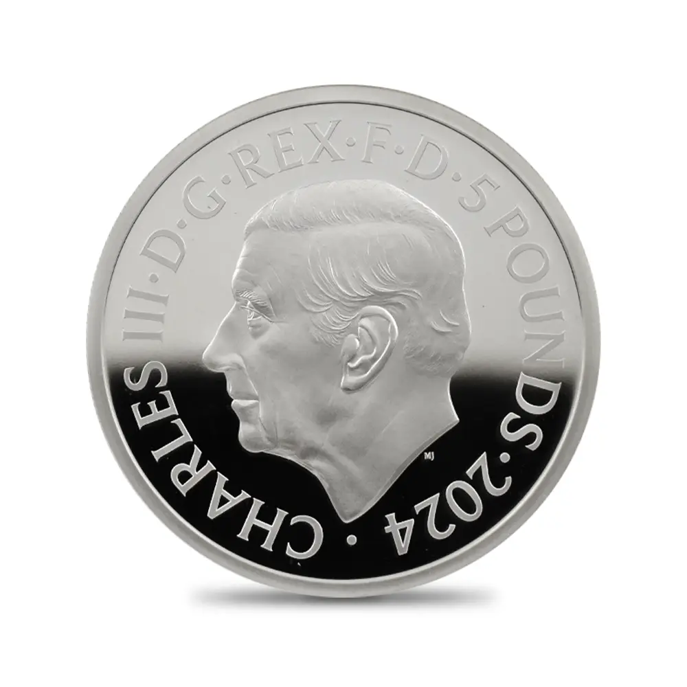 モダンコイン3：6205 2024 チャールズ3世 ワーテルロー・メダル - 連合国代表 5ポンド2オンス銀貨 発行即日鑑定品 NGC PF70UC 箱付き