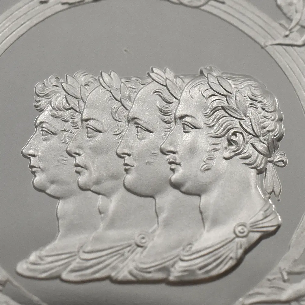 モダンコイン9：6205 2024 チャールズ3世 ワーテルロー・メダル - 連合国代表 5ポンド2オンス銀貨 発行即日鑑定品 NGC PF70UC 箱付き