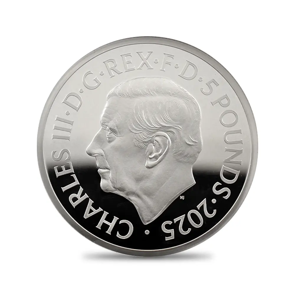 モダンコイン3:6209 2025 チャールズ3世 ワーテルロー・メダル - 勝利 5ポンド2オンス銀貨 発行即日鑑定品 NGC PF70UC 箱付き