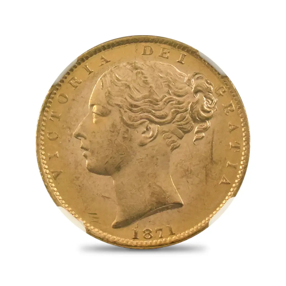 アンティークコイン2：6214 1871 ヴィクトリア女王 ヤングヘッド ソブリン金貨 NGC MS63