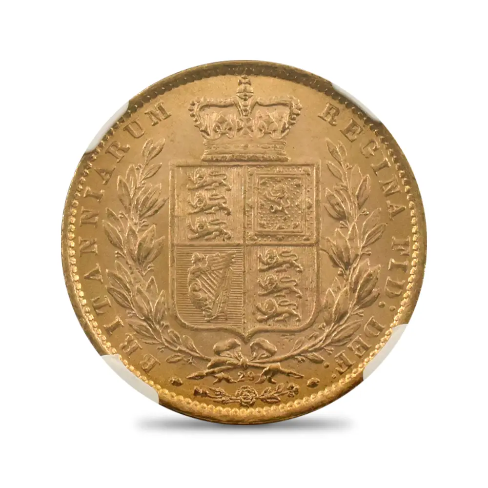 アンティークコイン3：6214 1871 ヴィクトリア女王 ヤングヘッド ソブリン金貨 NGC MS63