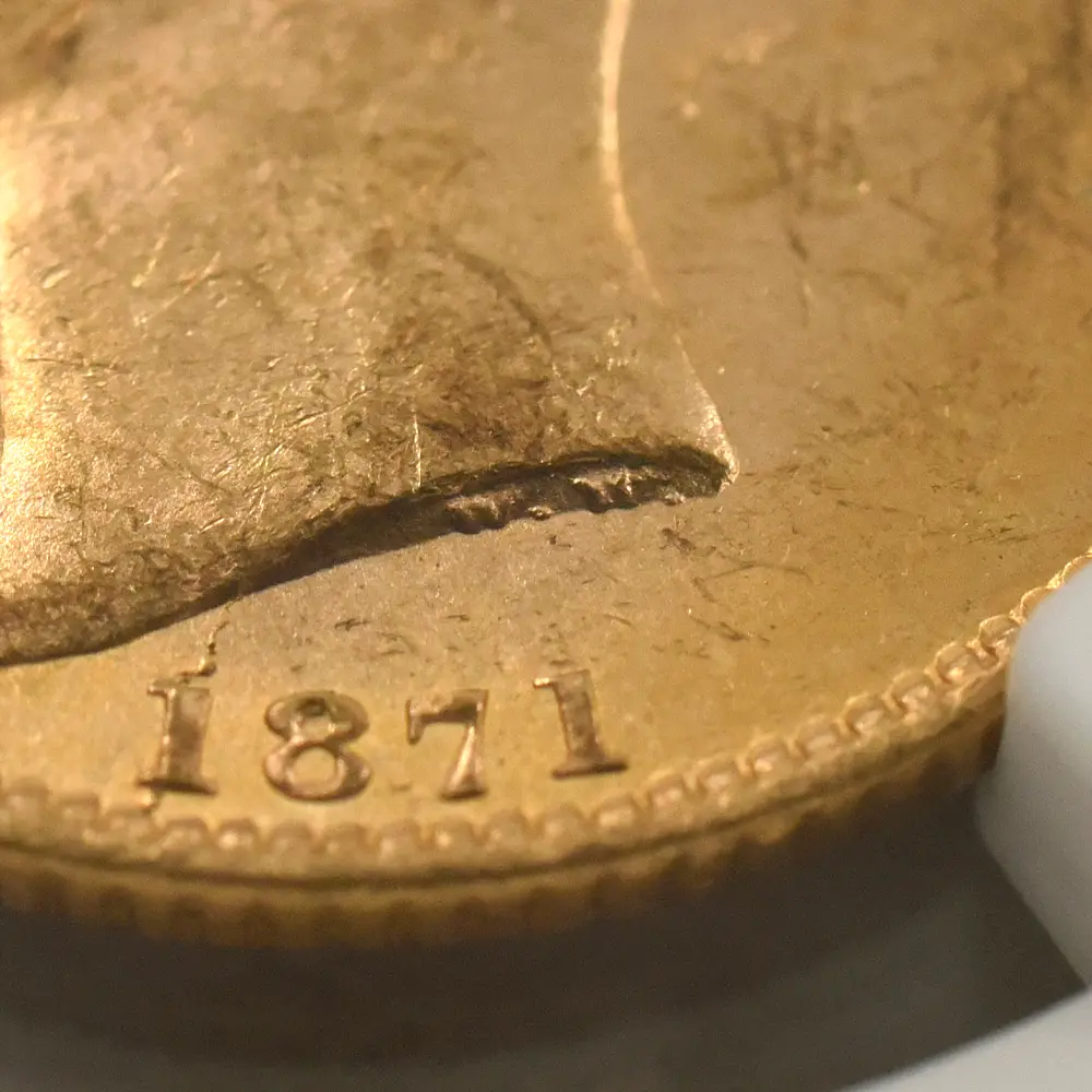 アンティークコイン9：6214 1871 ヴィクトリア女王 ヤングヘッド ソブリン金貨 NGC MS63
