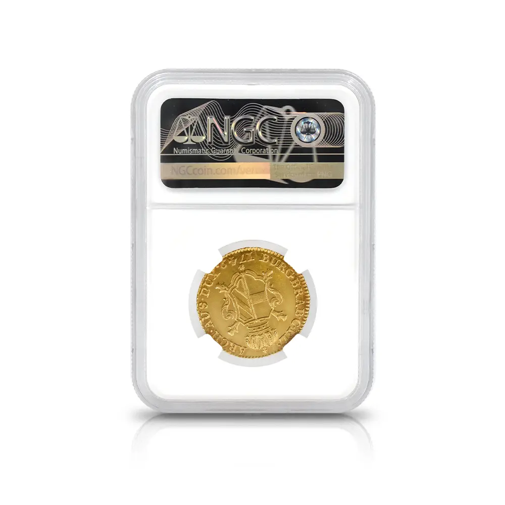アンティークコイン5：6216 オーストリア領ネーデルランド 1749 マリア・テレジア 2スーヴェラン・ドール金貨 NGC AU58