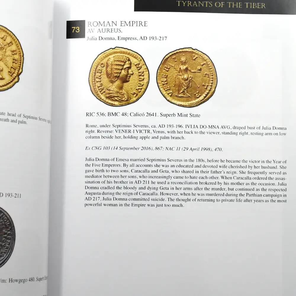 書籍4：3645 本 書籍 『Tyrant Collection – World’s Most Valuable Private Coin Collection』 ローマコイン傑作選