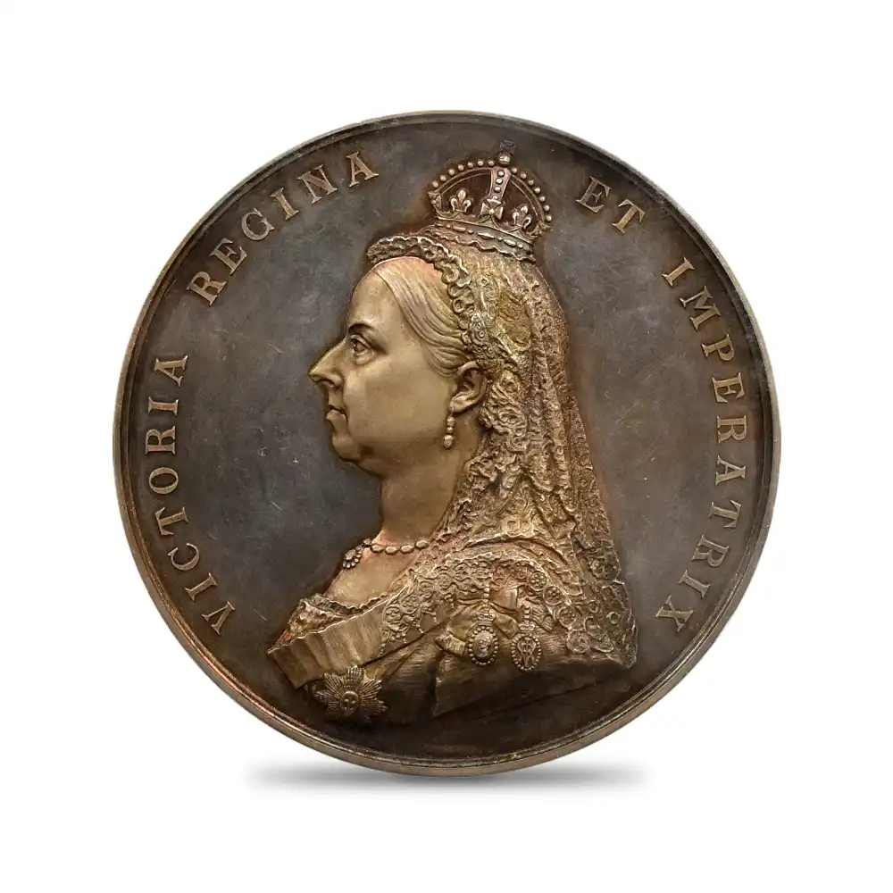 メダル2：3657 1887 ヴィクトリア女王 戴冠50周年記念 ゴールデンジュビリー 銀メダル PCGS SP63 箱付き Eimer-1733b BHM-3219
