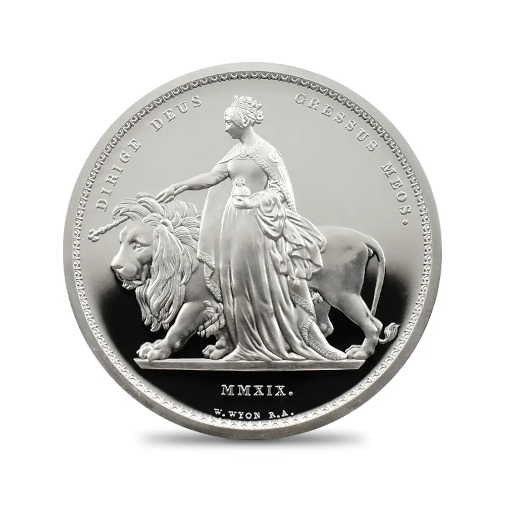 モダンコイン2：6226 2019 エリザベス2世 ウナ＆ライオン 5ポンド2オンス銀貨 NGC PF69UC（NGCによるラベル表記ミス） 箱付き(外箱・説明書なし)