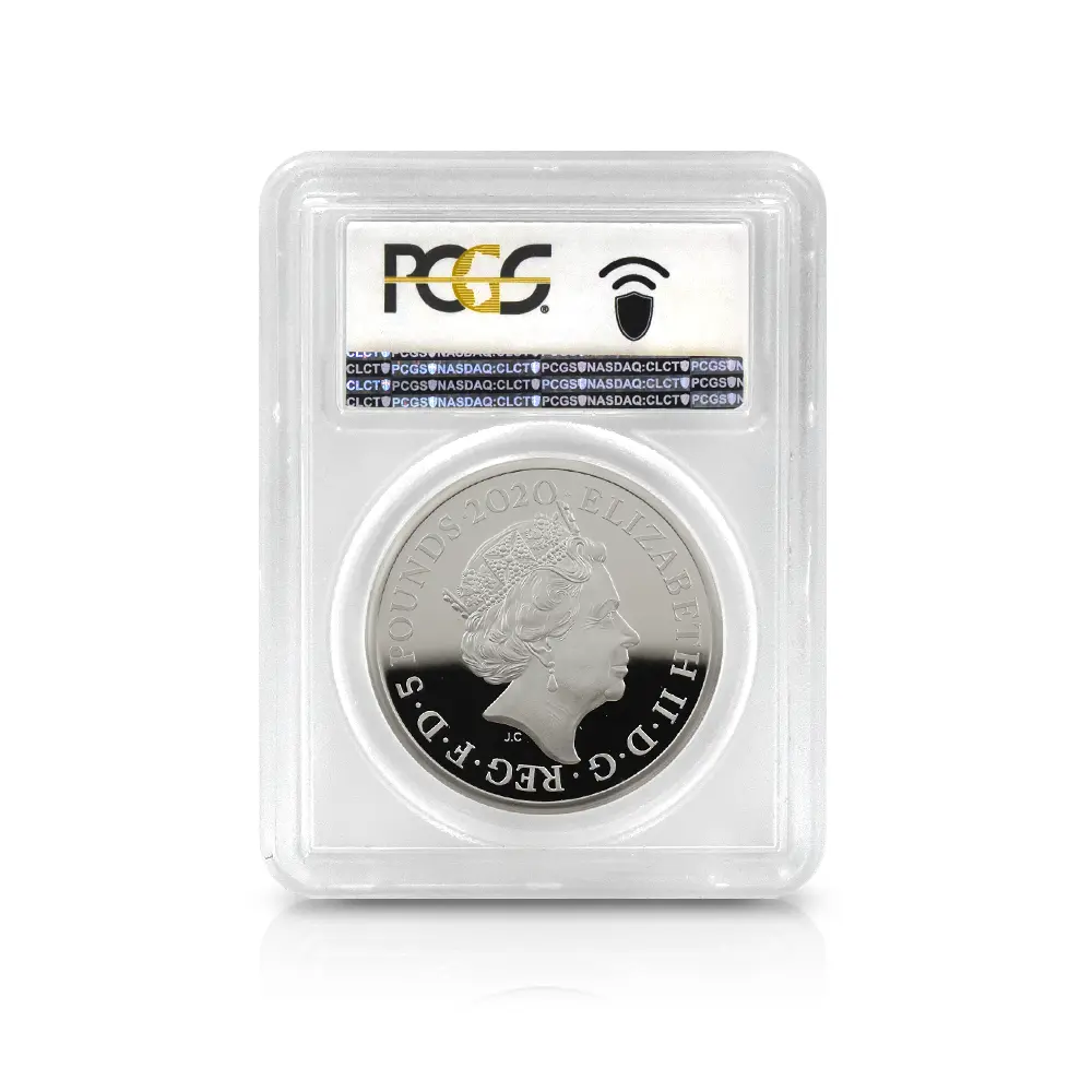 モダンコイン5：6225 2020 エリザベス2世 スリーグレーセス 5ポンド2オンス銀貨 PCGS PR70DC 箱付き